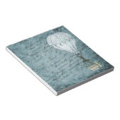 Dusk Blue Hot Air ballon Steampunk Handschrift Notitieblok (Schuin)