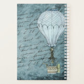Dusk Blue Hot Air ballon Steampunk Handschrift Planner (Achterkant)