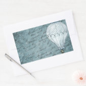 Dusk Blue Hot Air ballon Steampunk Handschrift Rechthoekige Sticker (Envelop)