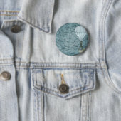 Dusk Blue Hot Air ballon Steampunk Handschrift Ronde Button 5,7 Cm (In situ)