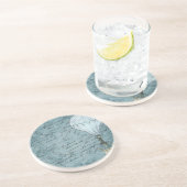 Dusk Blue Hot Air ballon Steampunk Handschrift Zandsteen Onderzetter (Zijkant)