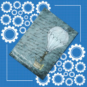 Dusk Blue Hot Air Balloon Steampunk Father's Day Kaart