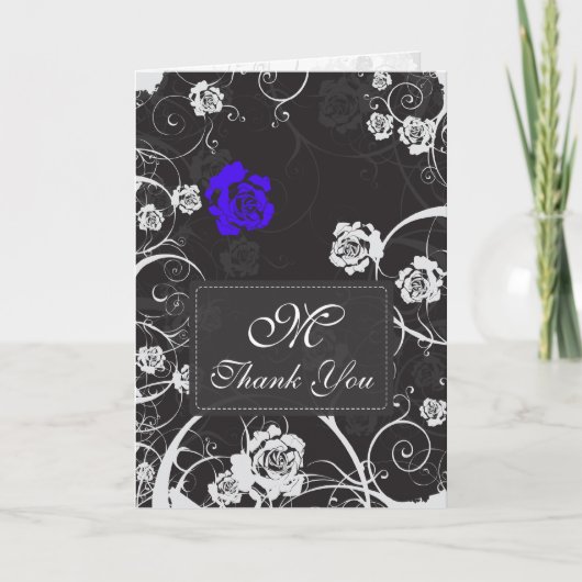 Dusk Blue Monogram Dank je v2 Kaart (Voorkant)