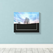 Dusk Blue Skies and Trees and Horses Grazing Canvas Afdruk (Insitu (Houten vloer))