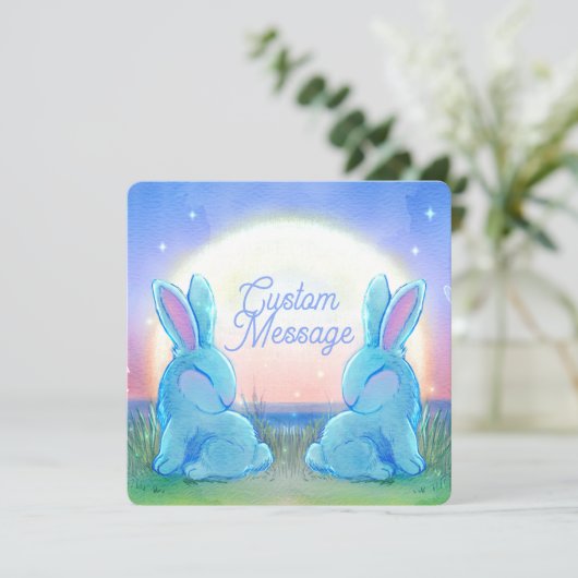 Dusk Bunnies Customizable Kaart (Staand voorkant)