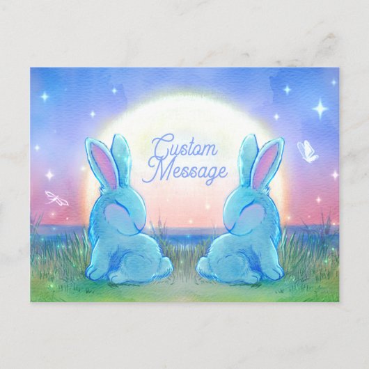 Dusk Bunnies Customizable Uitnodiging Briefkaart (Voorkant)