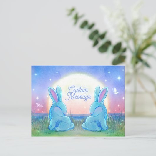 Dusk Bunnies Customizable Uitnodiging Briefkaart (Staand voorkant)