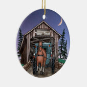 Dusk Covered Bridge  Keramisch Ornament (Rechts)