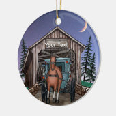 Dusk Covered Bridge  Keramisch Ornament (Links)