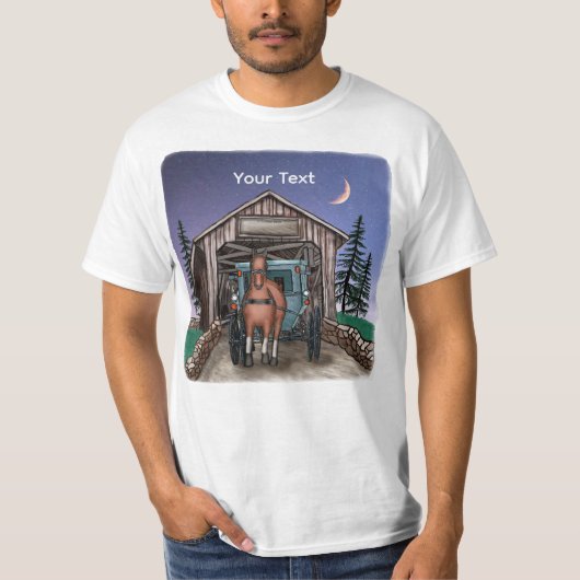 Dusk Covered Bridge  T-shirt (Voorkant)