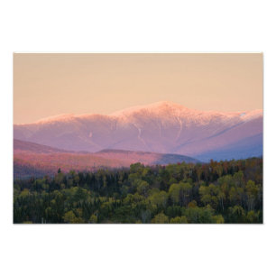 Dusk en Mount Washington in New Hampshire's Foto Afdruk