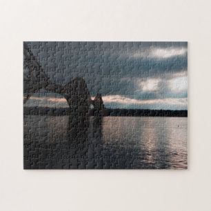 Dusk, Forth Rail Bridge en Firth of Forth, Fife Legpuzzel