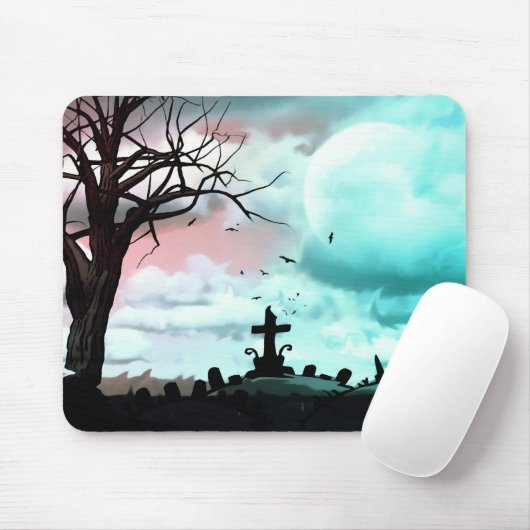 Dusk Full Moon Graveyard Gothic Mousepad Muismat (Met muis)