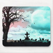 Dusk Full Moon Graveyard Gothic Mousepad Muismat (Voorkant)