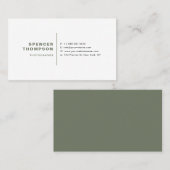 Dusk Green Modern Sans Serif Typography Minimalist Visitekaartje (Voorkant / Achterkant)