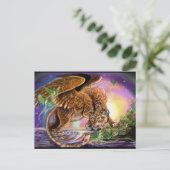 Dusk Hunter Flying Cat Briefkaart (Staand voorkant)