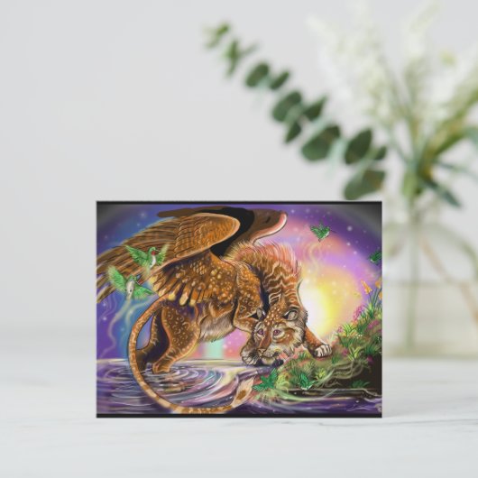 Dusk Hunter Flying Cat Briefkaart (Staand voorkant)