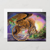 Dusk Hunter Flying Cat Briefkaart (Voorkant / Achterkant)