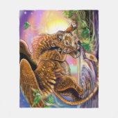 Dusk Hunter Flying Cat Fleece Deken (Voorkant)