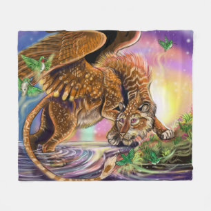 Dusk Hunter Flying Cat Fleece Deken
