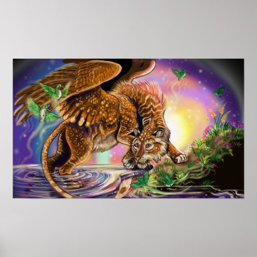 Dusk Hunter Flying Cat Poster (Voorkant)