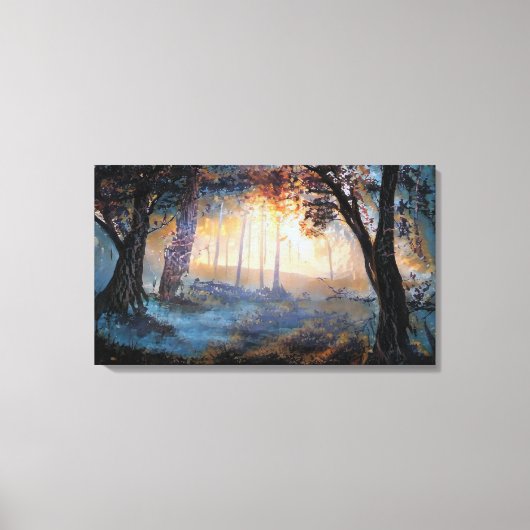 Dusk in het bos canvas afdruk (Voorkant)
