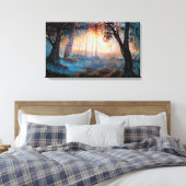 Dusk in het bos canvas afdruk (Insitu (Slaapkamer))