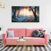 Dusk in het bos canvas afdruk (Insitu (Woonkamer))