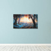 Dusk in het bos canvas afdruk (Insitu (Houten vloer))