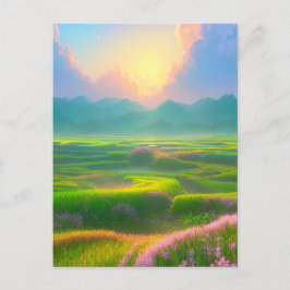 Dusk in het grijze veld briefkaart