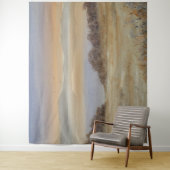 Dusk Lake Blush Waterverf Landschapsprint Wandkleed (In situ)