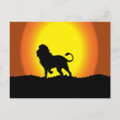 Dusk lion silhouette briefkaart (Voorkant)