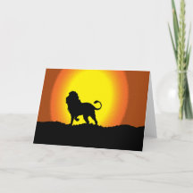 Dusk lion silhouette