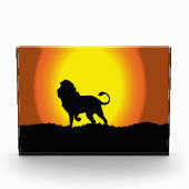 Dusk lion silhouette fotoblokken (Voorkant)