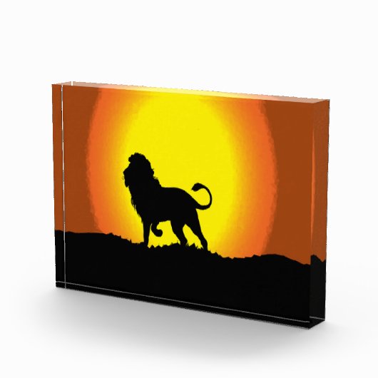 Dusk lion silhouette fotoblokken (Rechts)