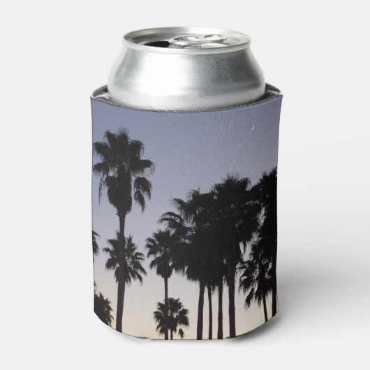 Dusk met Palm Trees Tropische Scene Blikjeskoeler (Blikje Voorkant)