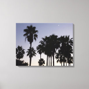 Dusk met Palm Trees Tropische Scene Canvas Afdruk