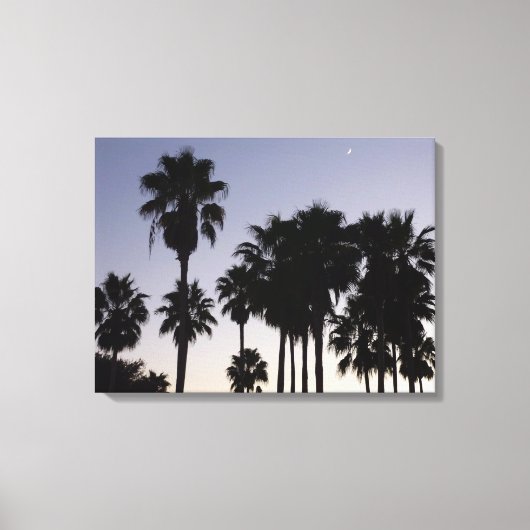 Dusk met Palm Trees Tropische Scene Canvas Afdruk (Voorkant)