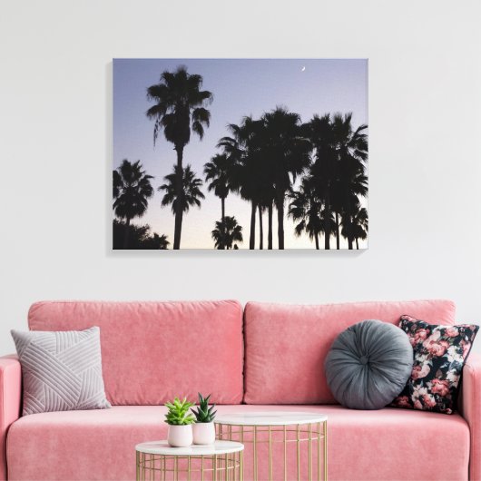 Dusk met Palm Trees Tropische Scene Canvas Afdruk (Insitu (Woonkamer))