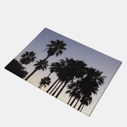 Dusk met Palm Trees Tropische Scene Deurmat (Schuin)