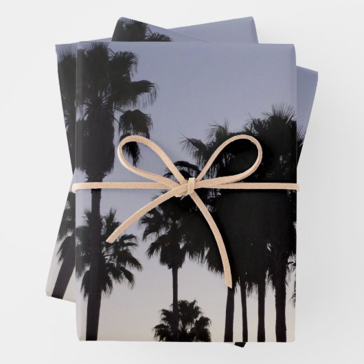 Dusk met Palm Trees Tropische Scene Inpakpapier Vel (In situ)