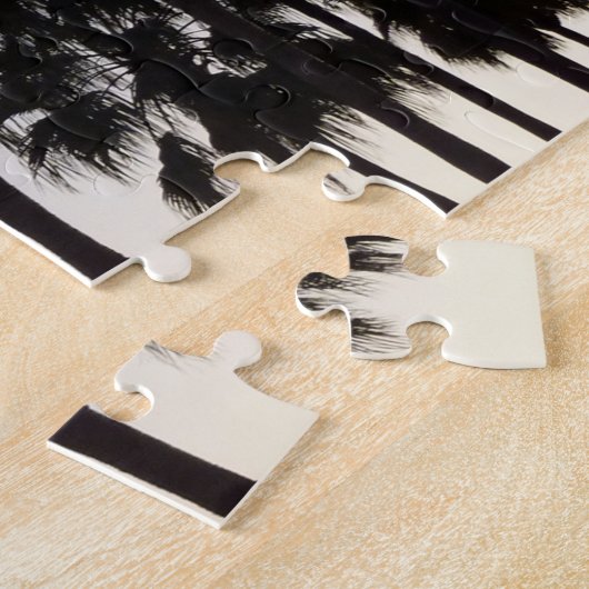 Dusk met Palm Trees Tropische Scene Legpuzzel (Zijkant)