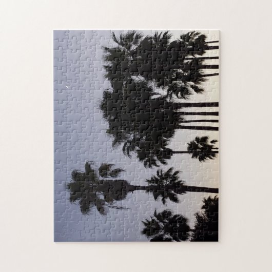 Dusk met Palm Trees Tropische Scene Legpuzzel (Verticaal)