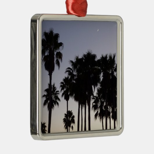 Dusk met Palm Trees Tropische Scene Metalen Ornament (Rechts)