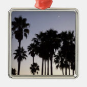 Dusk met Palm Trees Tropische Scene Metalen Ornament (Voorkant)