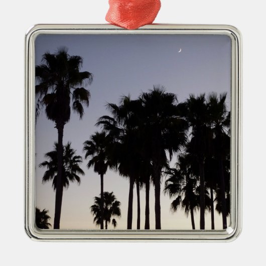 Dusk met Palm Trees Tropische Scene Metalen Ornament (Voorkant)