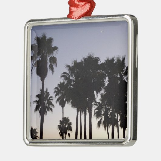 Dusk met Palm Trees Tropische Scene Metalen Ornament (Links)