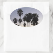 Dusk met Palm Trees Tropische Scene Ovale Sticker (Tas)