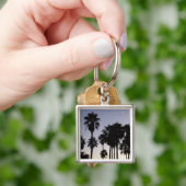 Dusk met Palm Trees Tropische Scene Sleutelhanger (Hand)