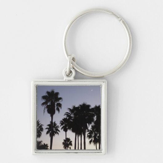 Dusk met Palm Trees Tropische Scene Sleutelhanger (Voorkant)
